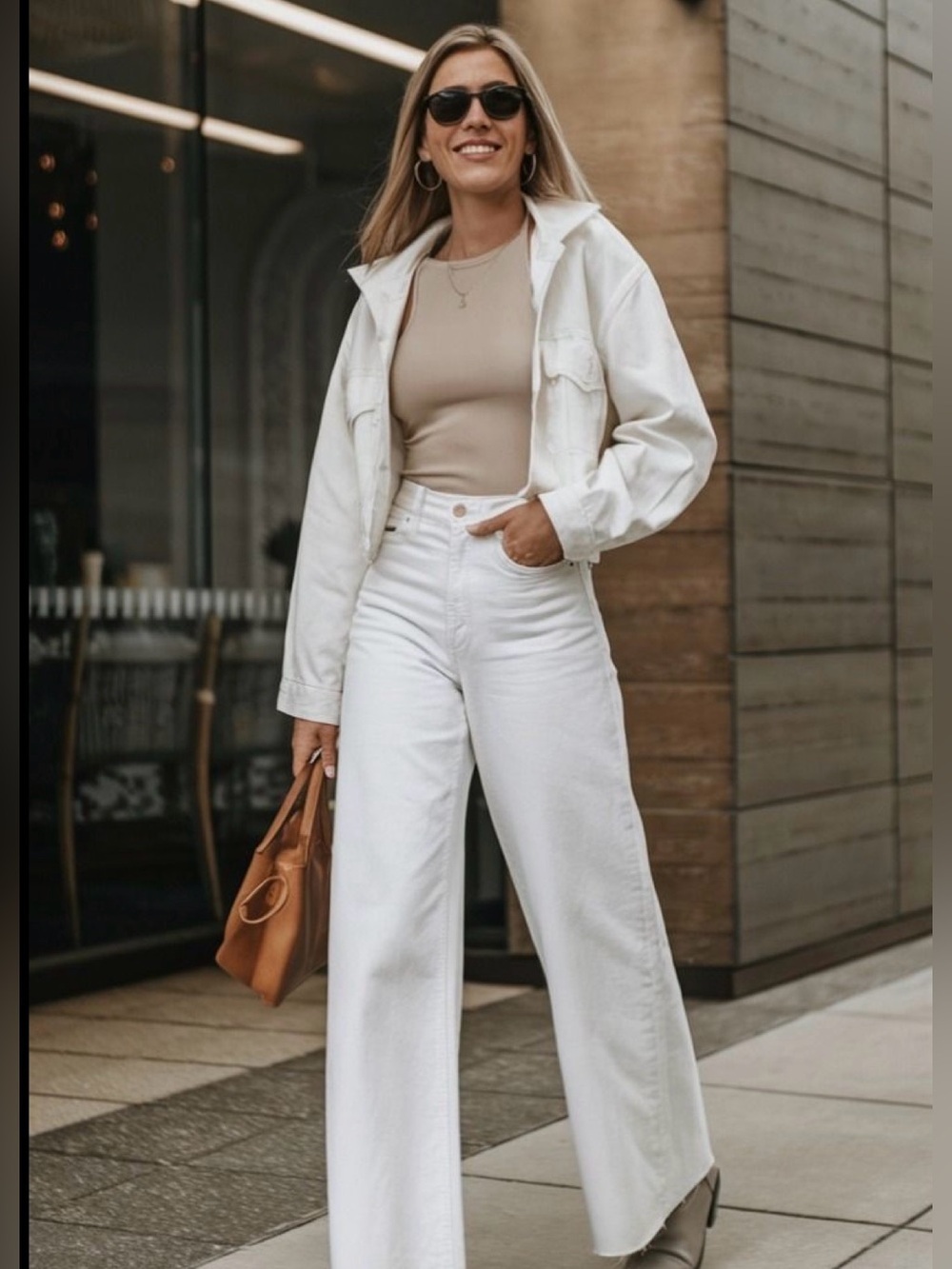Lucky Brand White Wide-Leg Jeans